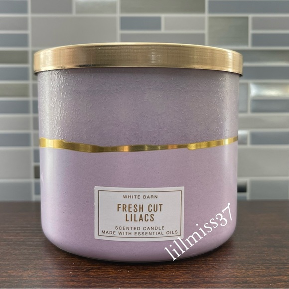 2X BRAND NEW BATH AND BODY WORKS 3 WICK CANDLES FRESH CUT LILACS DEEP BLUE SEA - Picture 4 of 6